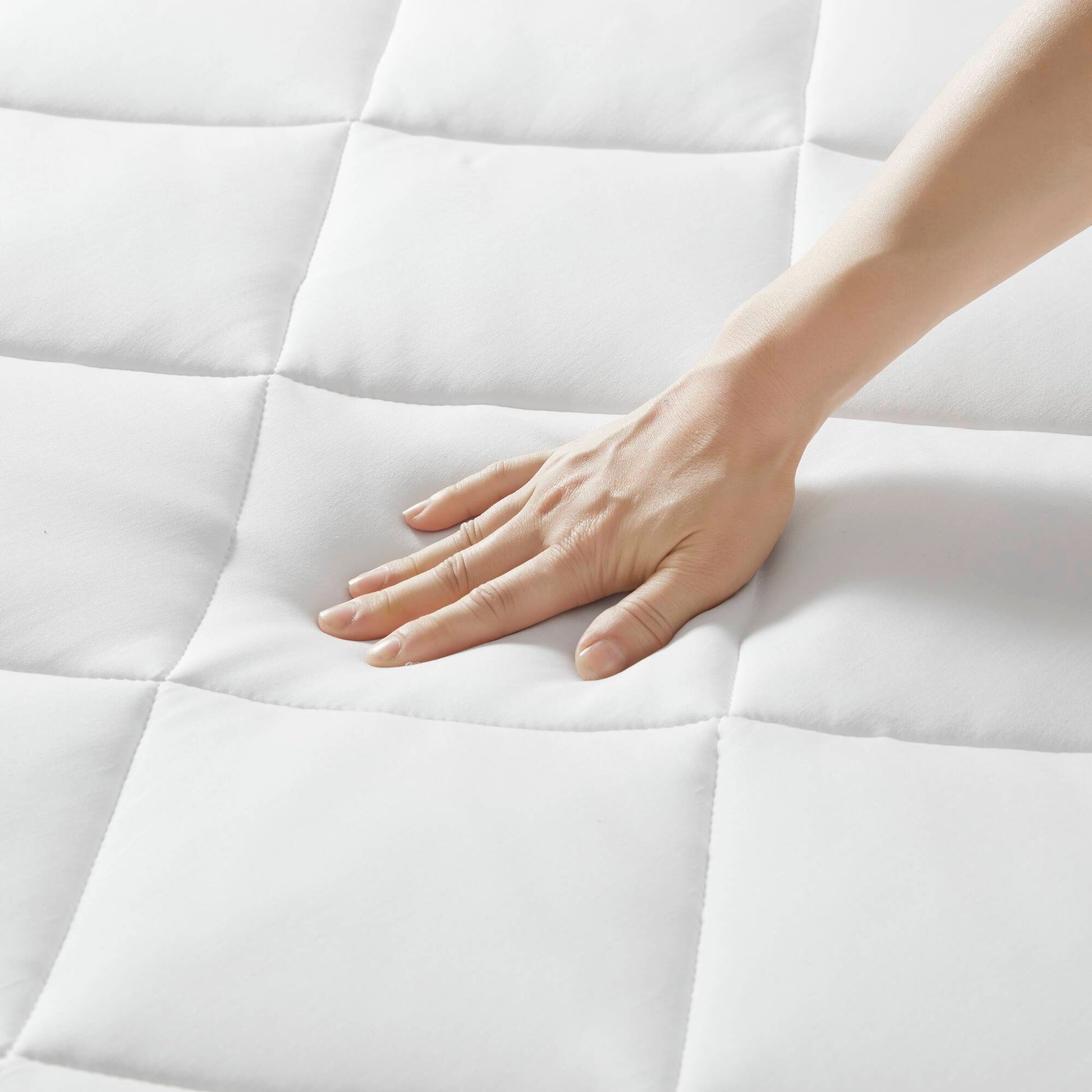 Overfilled Deep Pocket Mattress Pad White King White Nylon King