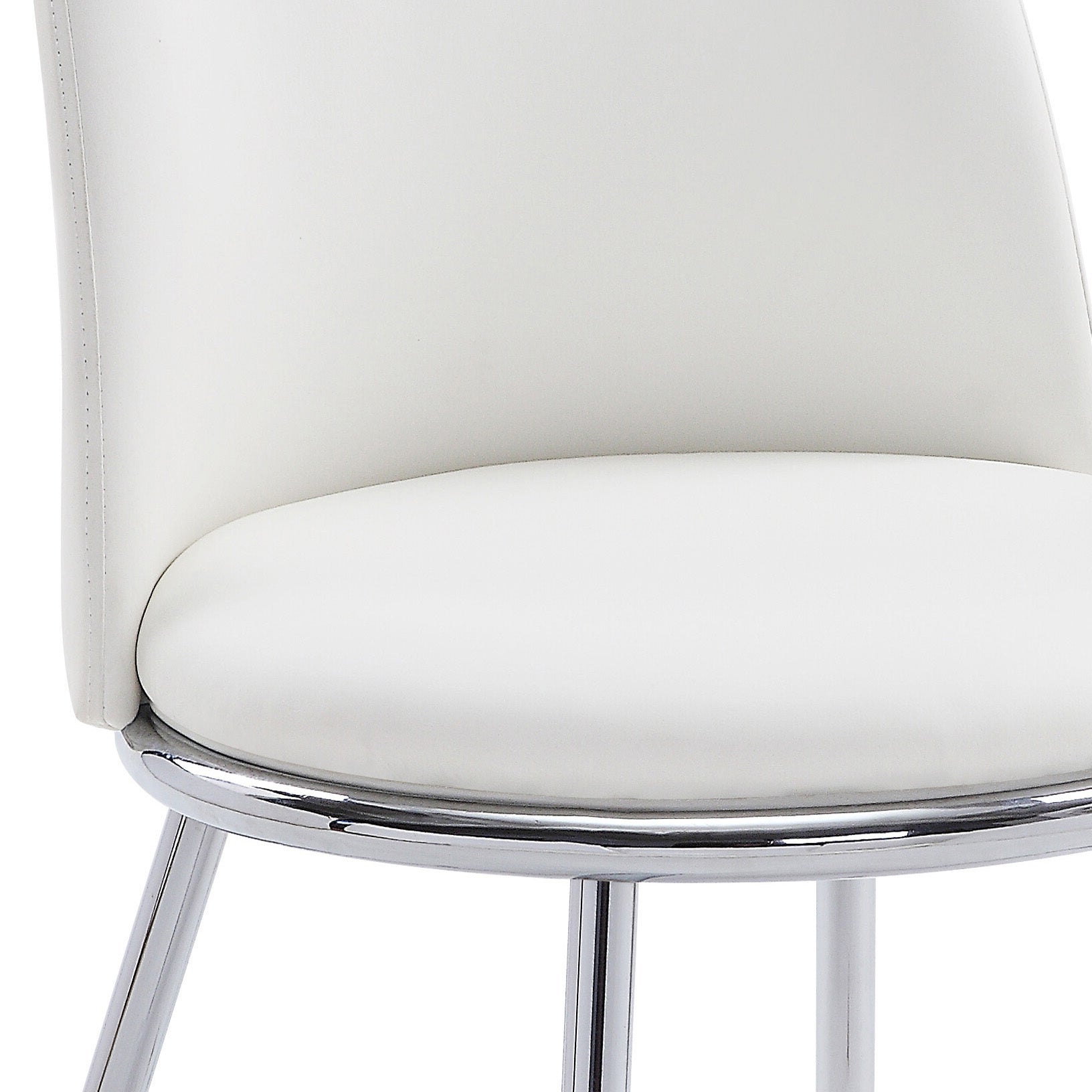 White And Chrome Tight Back Side Chairs Set Of 2 White Primary Living Space Contemporary Foam Fabric Metal