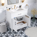 30 Inch Bathroom Vanity With Ceramic Sink And Large Storage The Perfect Choice For Small Bathrooms White Bathroom Solid Wood Mdf