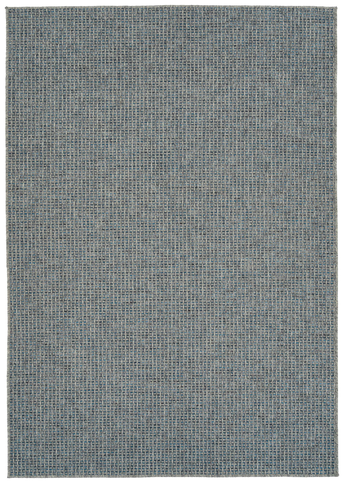 Modern, Transitional, Geometric, Southwestern, Textured High Low Cut & Loop 5'3" X 7'6" Rectangle Area Rug Blue Polypropylene