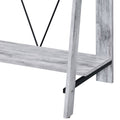 Nypho Antique White& Black Finish Writing Desk White Synthetic Wood