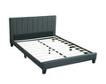 Gorgeous 1Pc Queen Size Bed Charcoal Polyfiber Platform Bedframe Slats Bedroom Furniture Box Spring Not Required Queen Charcoal Wood Bedroom Modern,Transitional Rubberwood Bed Frame Foam