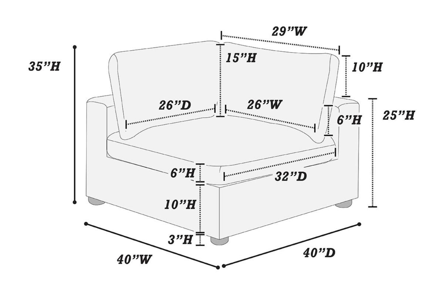 Dark Gray Color 8Pc Modular Sectional Set Corduroy Upholstery Couch 3X Corner Wedge 3X Armless Chairs 2X Ottomans Living Room Furniture Dark Gray Primary Living Space Cushion Back