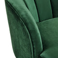 Upholstered Barrel Accent Chair With Wooden Legs Emerald Rubberwood Velvet