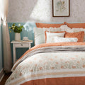 9 Piece Cotton Percale Comforter Set Coral King King Coral Polyester