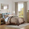 12 Piece Comforter Set With Cotton Bed Sheets Blue Brown Cal King California King Blue Brown Cotton
