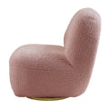 Pink Swivel Accent Chair Pink Primary Living Space Modern Wood Fabric