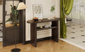 Elegant Minimalist Console Table With Rounded Edges And Sturdy Shelf Design For Entryway, Living Room Espresso Espresso Solid Wood Mdf