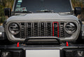 Front Mesh Grille Grid Grill For 2018 2024 Jeep Wrangler Rubicon Sahara Sport Jl Jt Grill With Camera Hole Black Plastic Black Abs
