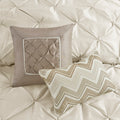 7 Piece Tufted Comforter Set Ivory Queen Queen Ivory Polyester