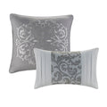 Embroidered 8 Piece Comforter Set Grey Cal King California King Grey Polyester