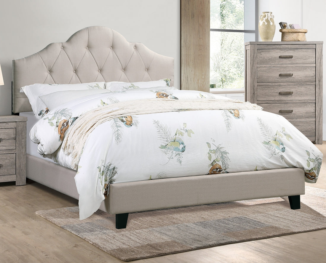 Contemporary 1Pc Full Size Bed Adjustable Hb Light Brown Polyfiber Tufted Upholstered Wooden Bedframe Bedroom Furniture Box Spring Not Required Full Light Brown Espresso Wood Bedroom