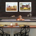 2 Piece Vignette Autumn Blessings Farm Life White Framed Wall Art For Living Room, Bedroom Wall Art Print For Home Decor By Billy Jacobs Multicolor Wood Paper