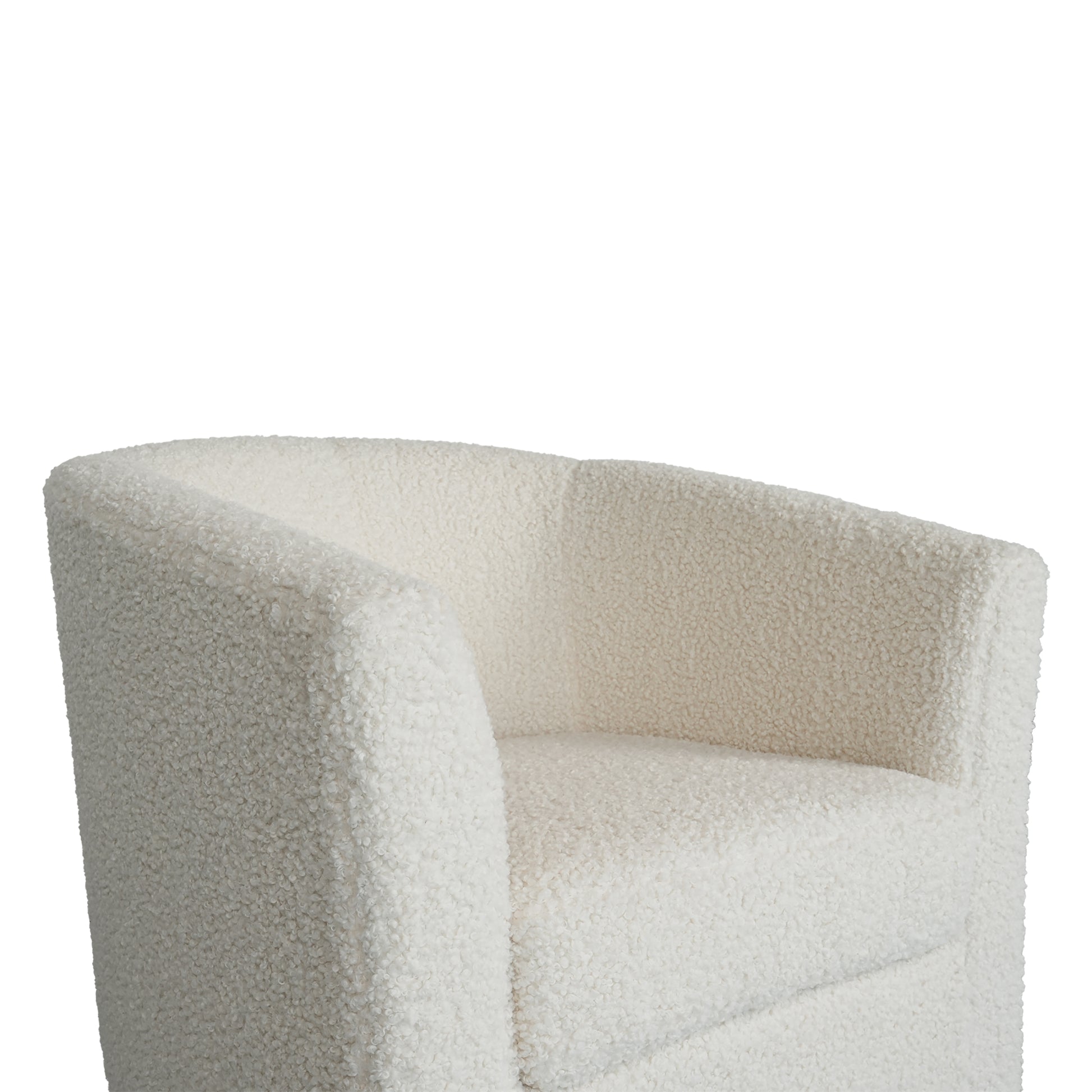 Teddy Velvet Swivel Chair, White, No Installation Required White Teddy