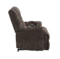 Pacay Brown Chenille Power Motion Recliner With Lift, Heating & Massage Function Brown Chenille