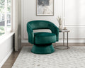 Modern Luxury Swivel Accent Chair 1Pc Green Velvet Upholstery Solid Wood Stylish Home Furniture Green Primary Living Space Luxury,Modern Plywood,Solid Wood