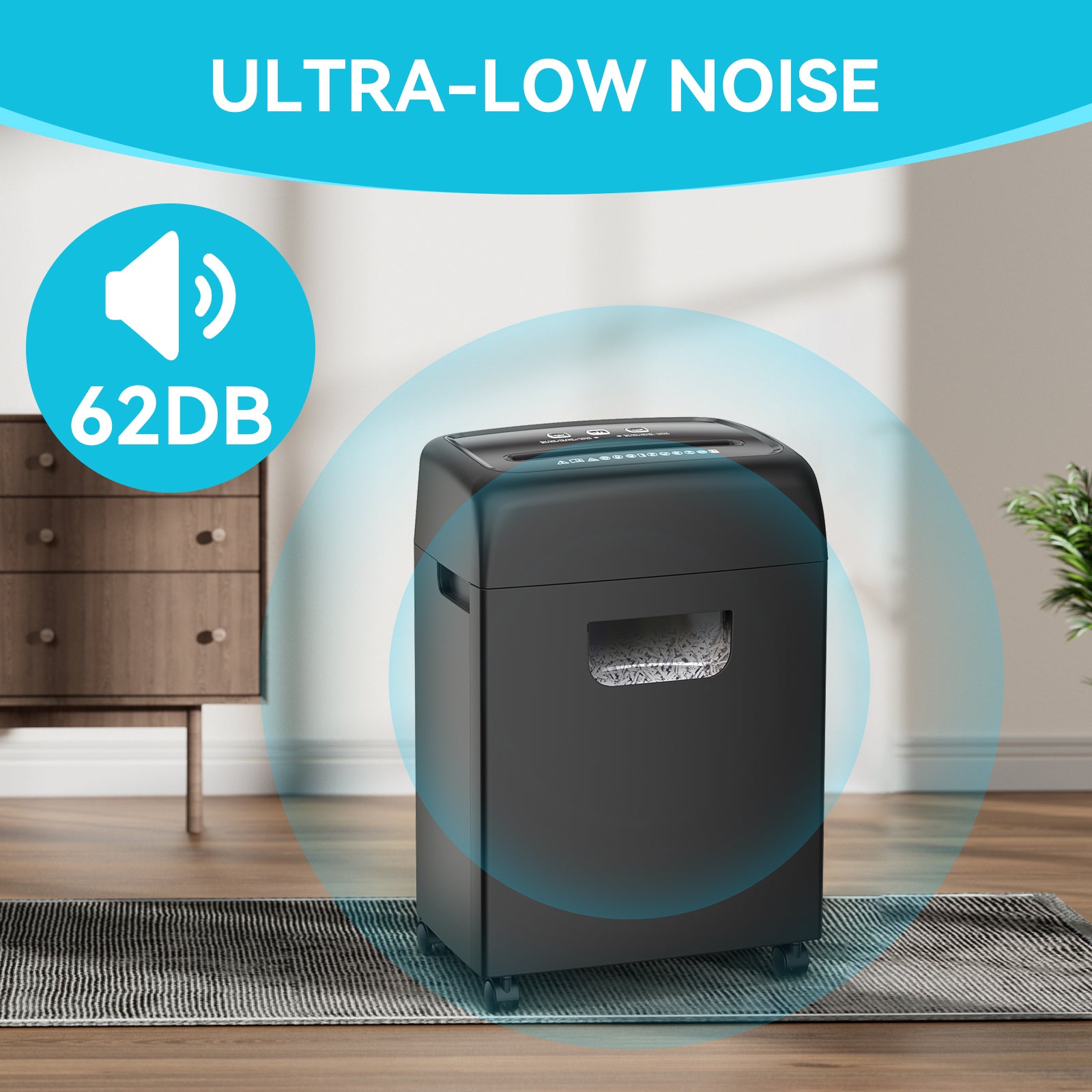 Paper Shredder,18 Sheet High Security Level P 4 Heavy Duty Paper Card Shredder For Home Office By 5.28 Gallons Pullout Waste Bin Etl Black Abs Pc