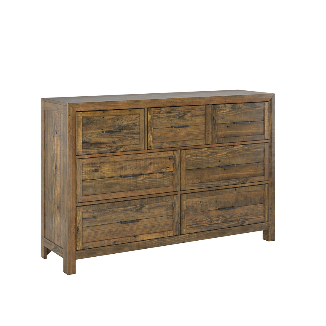 Lisque Brown 7 Drawer Dresser Brown Solid Wood