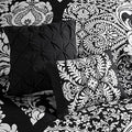 7 Piece Cotton Printed Comforter Set Black Cal King California King Black Polyester