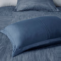 7 Piece Printed Seersucker Comforter Set Navy Cal King California King Navy Microfiber