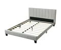 1Pc Eastern King Size Bed Beautiful Gray Polyfiber Vertical Tufted Hb Platform Bedframe Slats Bedroom Furniture Box Spring Not Required King Grey,Light Gray Wood Bedroom Modern,Transitional