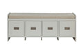 Beige And White Bench With Storage Beige Primary Living Space Solid Beige Drawer Wood Fabric