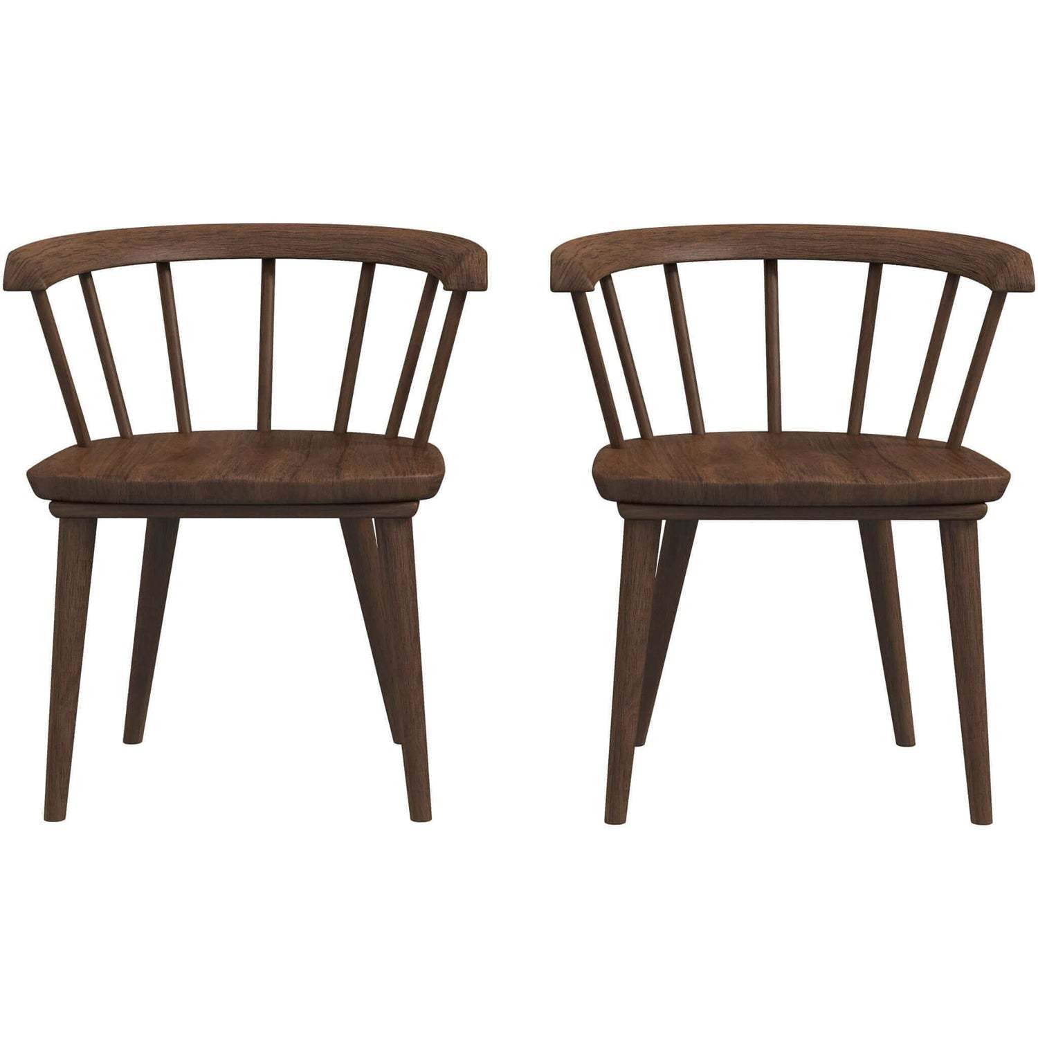 Kingsley Dining Chair Set Of 2 Brown Solid Wood