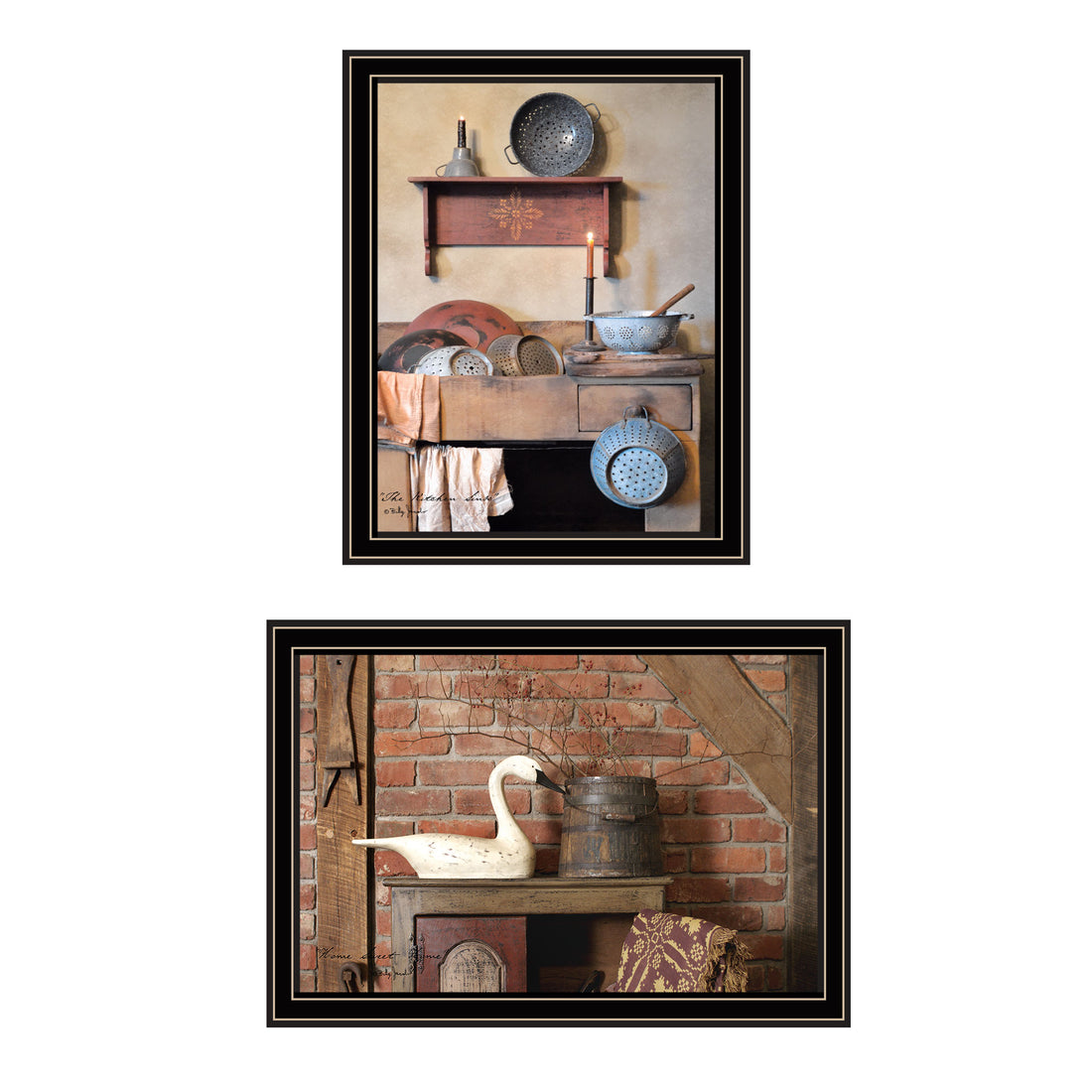 2 Piece Vignette Home Sweet Home Black Framed Wall Art For Living Room, Bedroom Wall Art Print For Home Decor By Billy Jacobs Multicolor Wood Paper