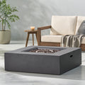 50000 Btu Square Mgo Fire Table Tank Outside Tank Cover Not Included Dark Grey Magnesium Oxide