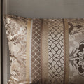 7 Piece Jacquard Comforter Set Brown Gold King King Brown Gold Polyester