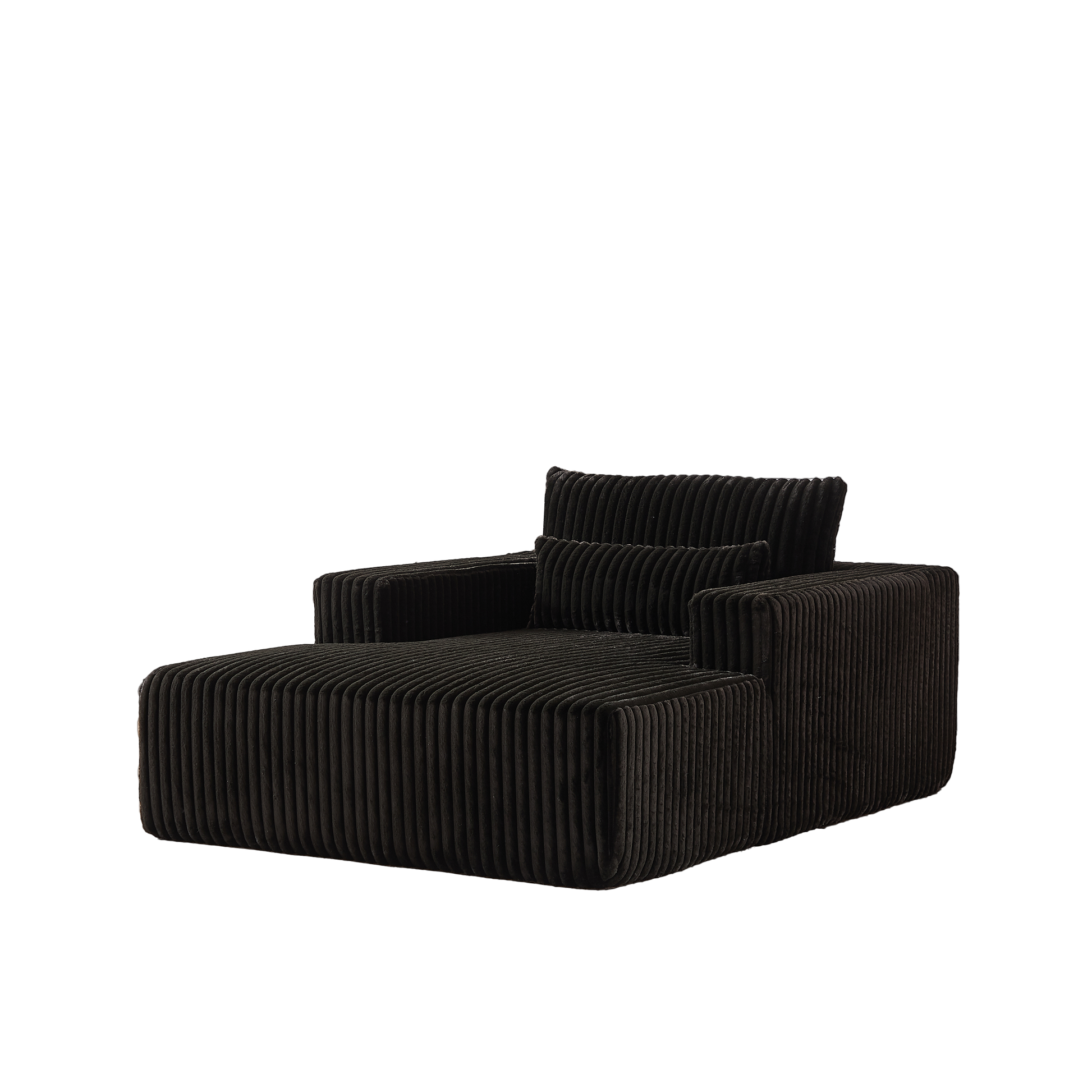 75 Inch Corduroy Sponge Sofa Lounge Chair,No Assembly Required,Fluffy Modern Sleeper Chair For Indoor Living Room Bedroom Black Foam Corduroy 1 Seat