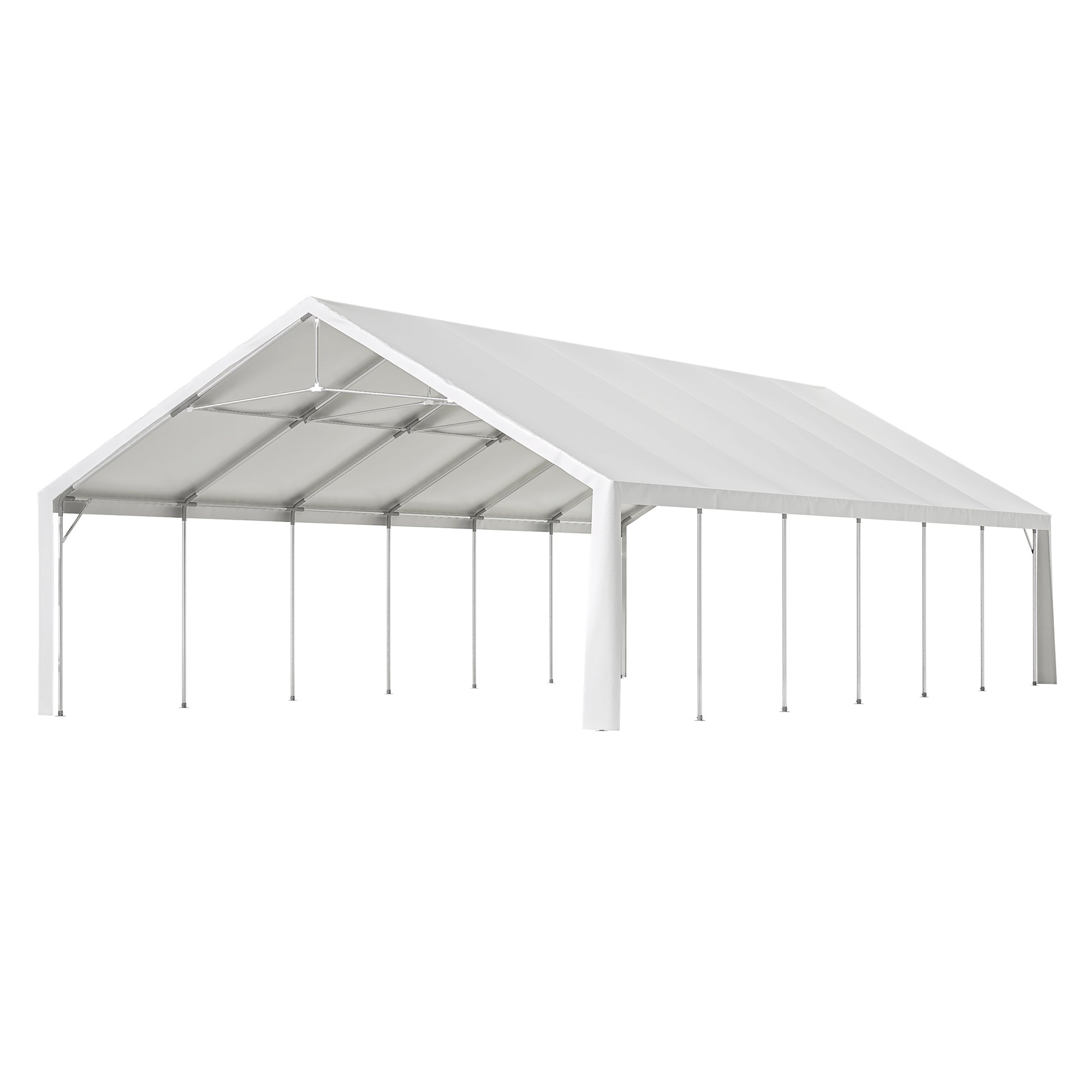 20X40Ft Party Tent Heavy Duty, Large Wedding Event Shelters With 3 Carry Bags & Removable Sidewalls, Outdoor Canopy Gazebo Commercial Tents For Parties Carport Camping Garden Patio White Metal