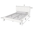 1Pc Eastern King Size Bed Beautiful Gray Polyfiber Vertical Tufted Hb Platform Bedframe Slats Bedroom Furniture Box Spring Not Required King Grey,Light Gray Wood Bedroom Modern,Transitional