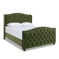 Marcella Upholstered Shelter Headboard Bed Set, Queen, Olive Green Performance Velvet Box Spring Required Queen Olive Green Wood Foam Velvet Velvet