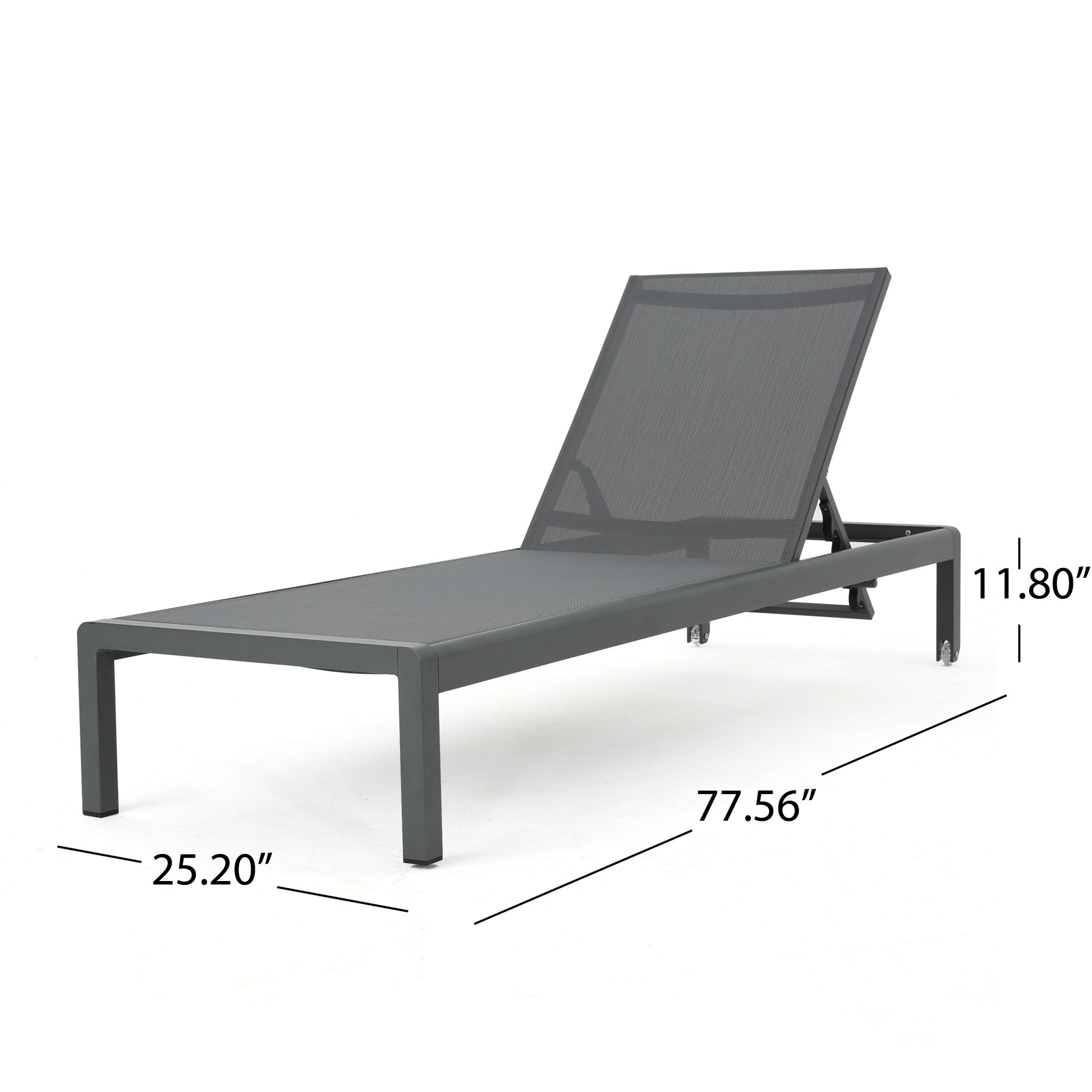Cape Coral Kd Chaise Lounge Grey Gray Mesh