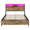 Metal Platform Bed With Underneath Storage, Led And Usb Ports, Full, Black Full Black Mdf Metal