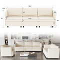 Modular Sectional Sofa, Convertible Sofa Seat With Storage, Sets Including Three Seater Sofa & Couches,Loveseat And Single Chair 1 2 3 Seat For Living Room Beige Fabric 6 Seat