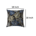 Contemporary Style Leaf Designed Set Of 2 Throw Pillows, Navy Blue Navy Blue Polyester