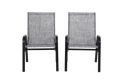 2 Piece Patio Chairs, Outdoor Camping Chairs Withtextilene Fabric, Set Of 2 Garden Chairs With Armrest High Backrest For Garden Patio Pool Beach Yard Space Saving Grey Grey Steel
