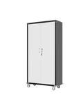 Garage Storage Cabinets With Locking Doors And 4 Adjustable Shelves Black White Metal