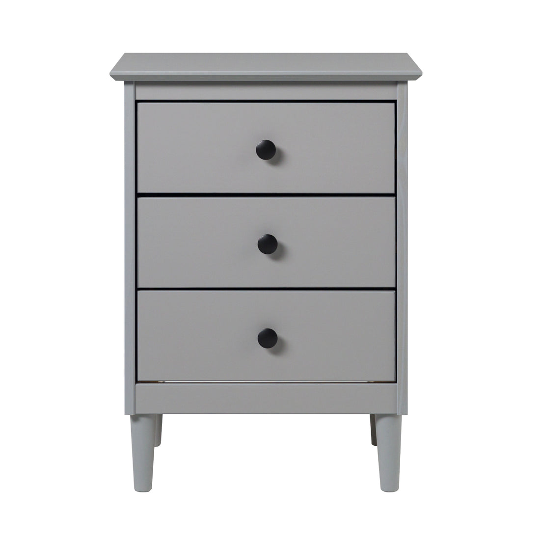 Classic Solid Wood 3 Drawer Nightstand Grey Gray Mdf Pine