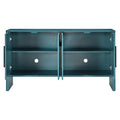 4 Door Large Storage Retro Sideboard With Adjustable Shelves And Long Handles For Kitchen, Dining Room And Living Room Antique Blue Antique Blue Mdf