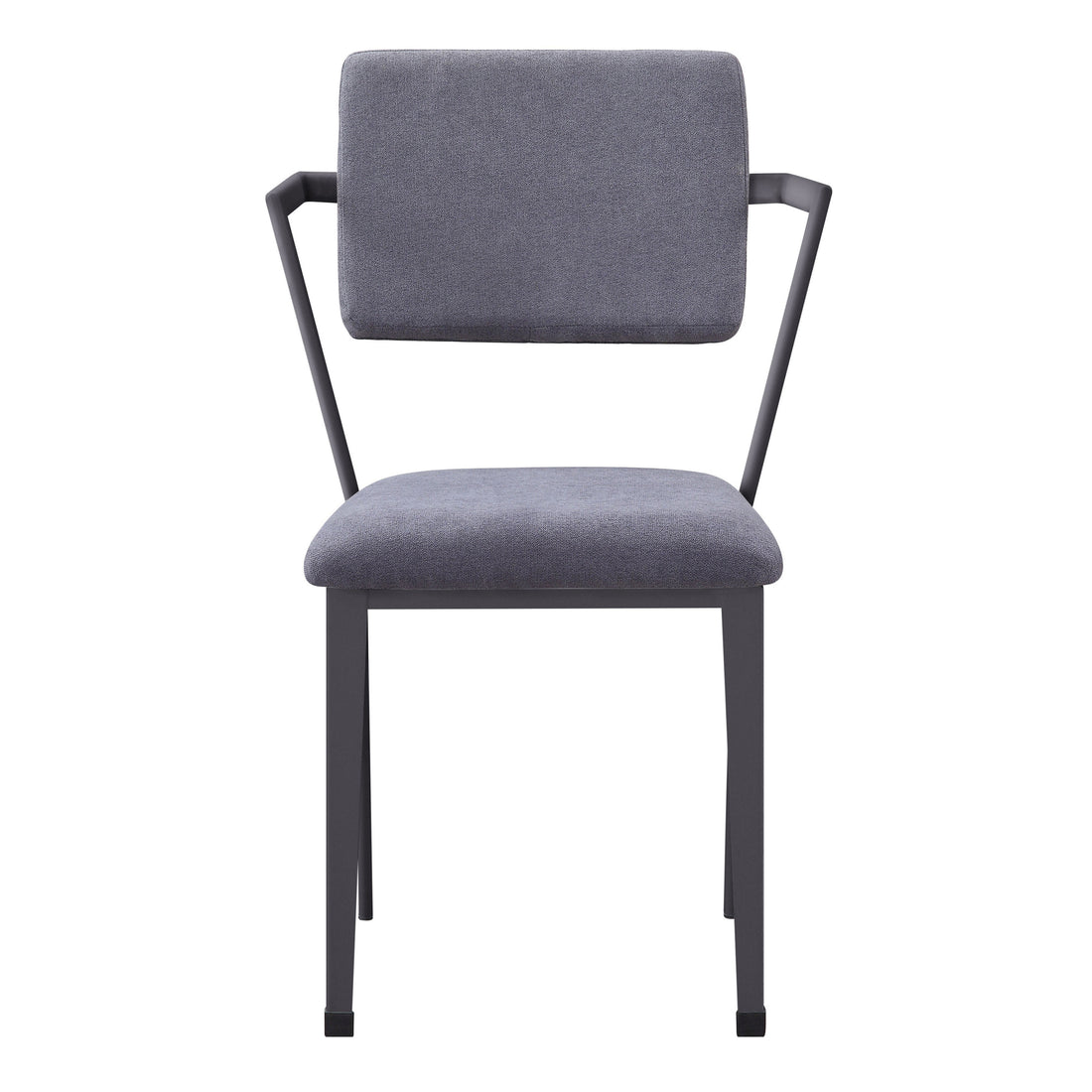 Grey And Gunmetal Open Back Dinning Chairs Set Of 2 Grey Primary Living Space Modern Fabric Metal