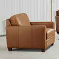 Naples Leather Chair Cognac Down Filling Genuine Leather