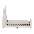 Twin Size Upholstered Rabbit Shape Princess Bed ,Twin Size Platform Bed With Headboard And Footboard,White Old Sku: Wf311629Aak White Pu