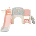 11 In 1 Toddler Slide, Kids Slide For Toddler Age 1 3 With Basketball Hoop, Kids Slide Playset Structure,Arch Tunnel And Telescope, Toy Storage Organizer For Toddlers, Kids Climbers Playground Pink Cute 1 To 2 Years Hdpe Indoor & Outdoor Use