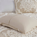 3 Piece Tufted Cotton Chenille Da Comforter Set Taupe Full Queen Full Taupe Polyester