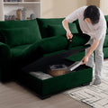 Corduroy Fabric Ottomans Footrest To Combine With 2 Seater Sofa, 3 Seater Sofa And 4 Seater Sofa, Green Corduroy Green Corduroy