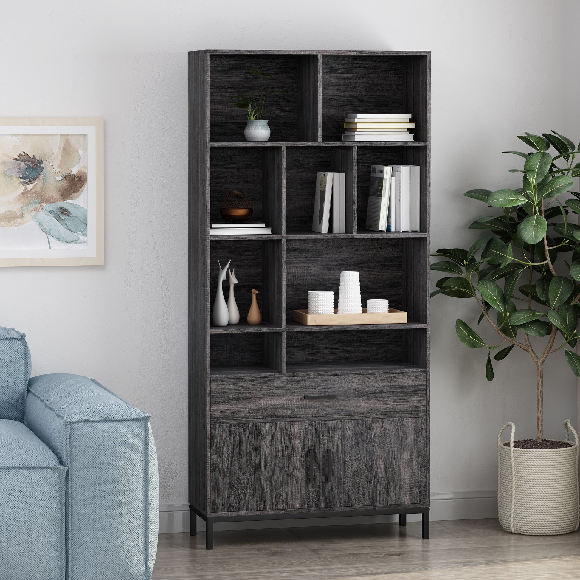Cube Unit Bookcase Oak Mdf