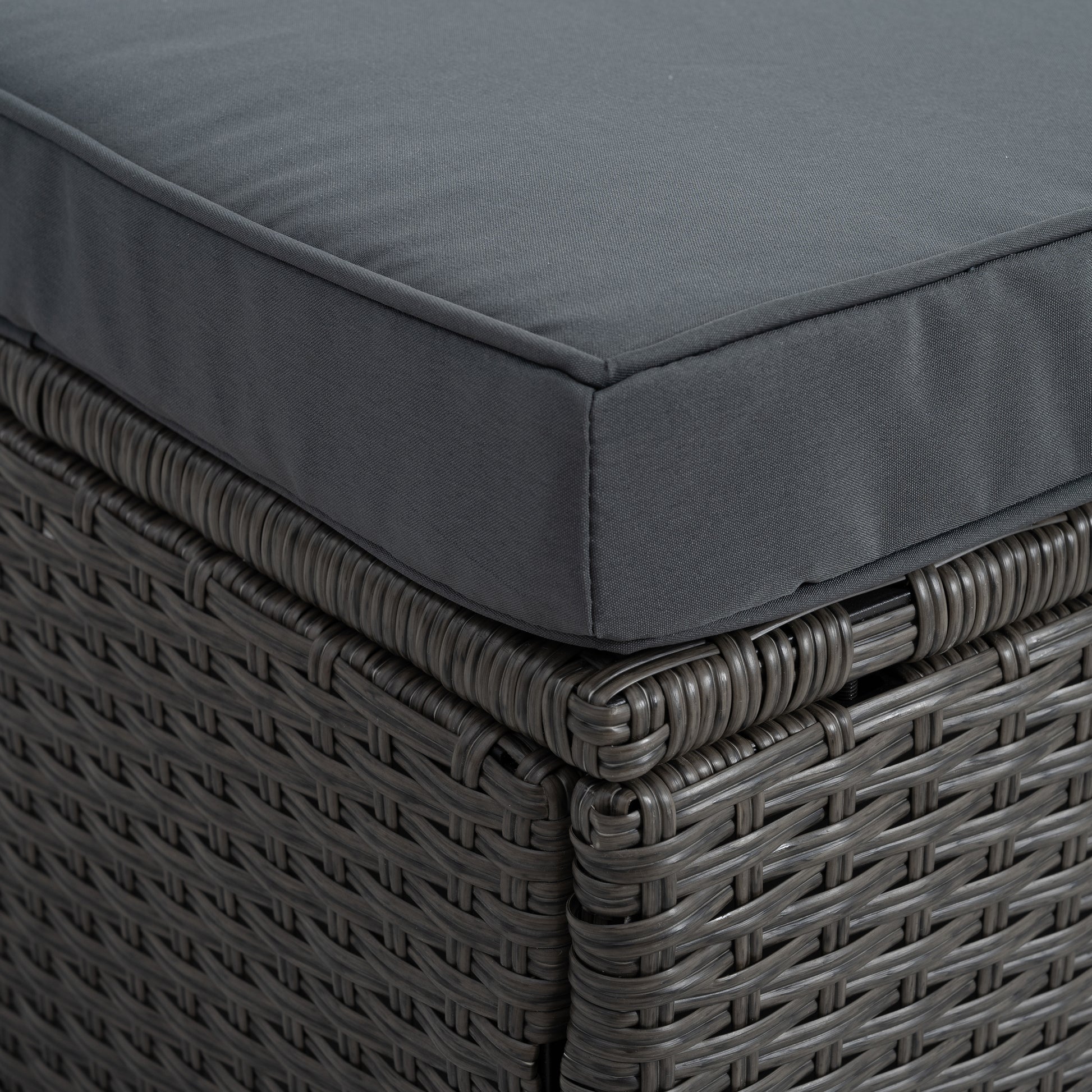 Patio Furniture, Outdoor Furniture, Seasonal Pe Wicker Furniture,7 Pcs Set Wicker Furniture With Lounger Sofa Yes Dark Gray Seats 6 Pe Rattan Iron Waterproof Fabric